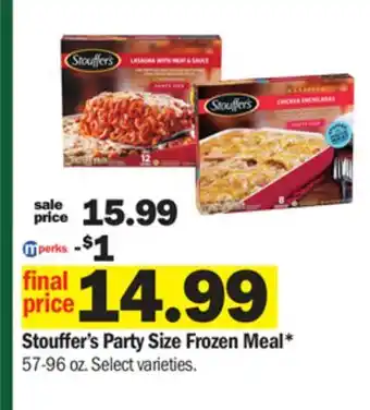 Meijer Stouffer's party size frozen meal offer