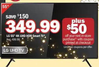 Meijer Lg 55 4k uhd hdr smart tv offer