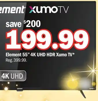 Meijer Element 55 4k uhd hdr xumo tv offer