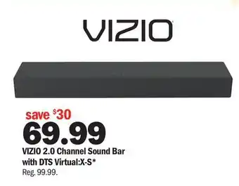 Meijer Vizio 2.0 channel sound bar with dts virtual:x-s offer