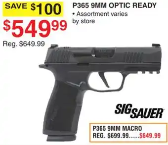 Dunham's Sports Sig sauer p365 9mm optic ready offer
