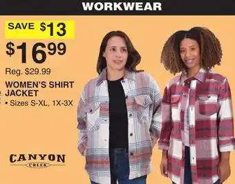 Dunham's Sports Canyon women's shirt jacket offer