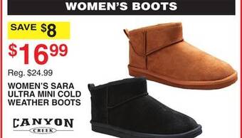 Dunham's Sports Canyon women's sara ultra mini cold weather boots offer