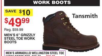Dunham's Sports Tansmith men's 6 grizzly steel toe work boots offer