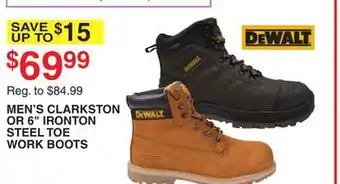 Dunham's Sports Dewalt men's clarkston or 6 ironton steel toe work boots offer