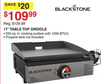 Dunham's Sports Blackstone 17 table top griddle offer