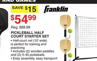 Dunham's Sports Franklin pickleball half court starter set offer