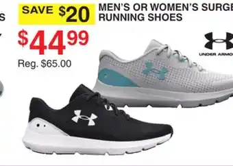 Dunham's Sports Under armour men's or women's surge 3 running shoes offer