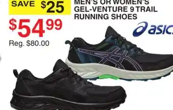 Dunham's Sports Asics men's or women's gel-venture 9 trail running shoes offer