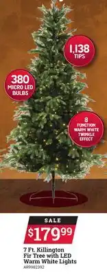 Ace Hardware 7 ft. killington fir tree with led warm white lights offer
