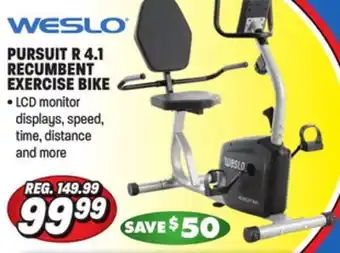 Big 5 Weslo pursuit r 4.1 recumbent exercise bike offer