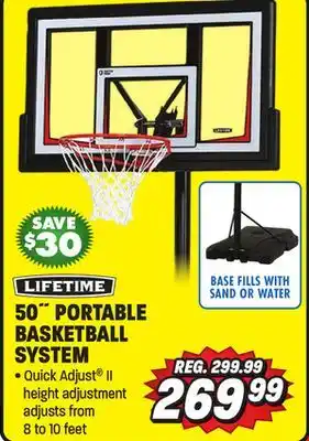 Big 5 Lifetime 50 portable basketball hoop offer