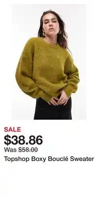 Nordstrom Topshop boxy bouclé sweater offer
