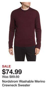 Nordstrom Nordstrom washable merino crewneck sweater offer