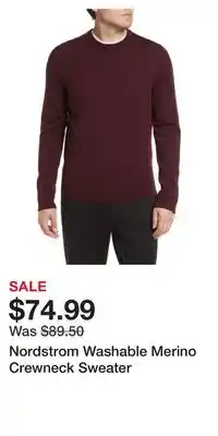 Nordstrom Nordstrom washable merino crewneck sweater offer