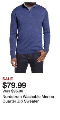 Nordstrom Nordstrom washable merino quarter zip sweater offer