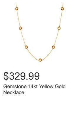 Costco Gemstone 14kt yellow gold necklace offer
