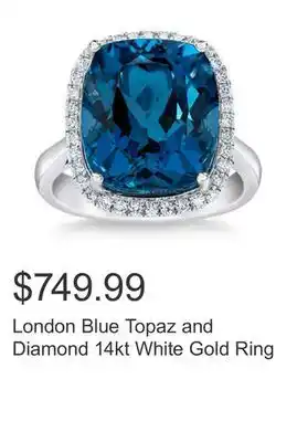 Costco London blue topaz and diamond 14kt white gold ring offer