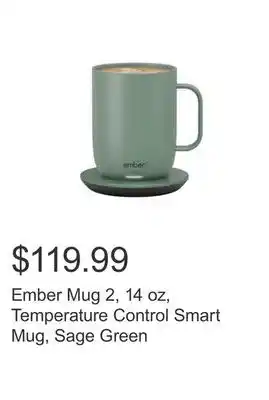 Costco Ember mug 2, 14 oz, temperature control smart mug, sage green offer