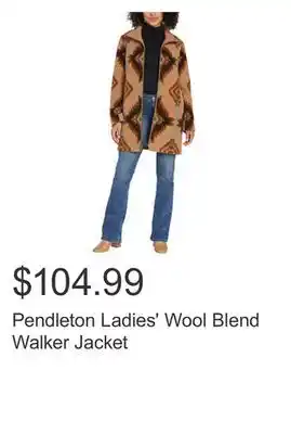 Costco Pendleton ladies' wool blend walker jacket offer