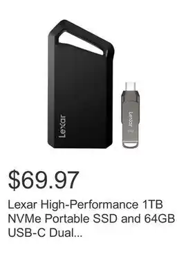 Costco Lexar high-performance 1tb nvme portable ssd and 64gb usb-c dual drive storage bundle offer