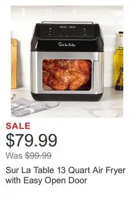 Costco Sur la table 13 quart air fryer with easy open door offer