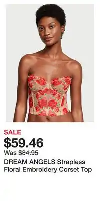 Victoria's Secret Dream angels strapless floral embroidery corset top offer