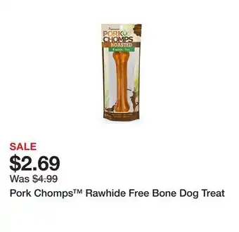 Petsmart Pork chomps rawhide free bone dog treat offer