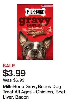 Petsmart Milk-bone gravybones dog treat all ages - chicken, beef, liver, bacon offer