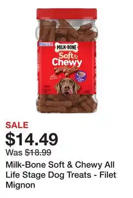 Petsmart Milk-bone soft & chewy all life stage dog treats - filet mignon offer