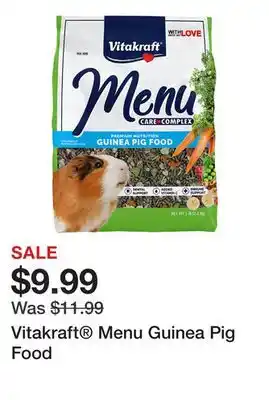 Petsmart Vitakraft menu guinea pig food offer