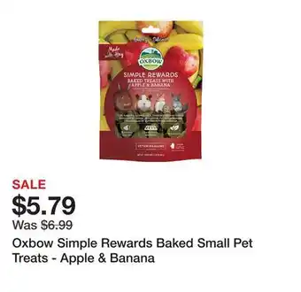 Petsmart Oxbow simple rewards baked small pet treats - apple & banana offer