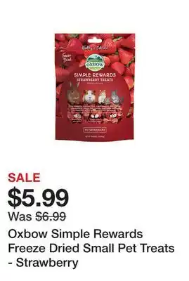 Petsmart Oxbow simple rewards freeze dried small pet treats - strawberry offer