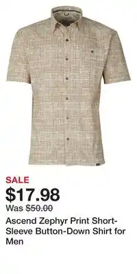 Cabela's Ascend zephyr print short-sleeve button-down shirt for men offer