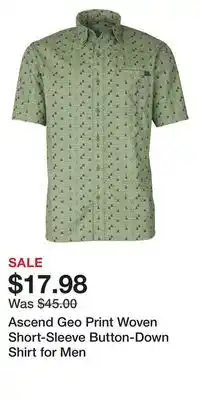 Cabela's Ascend geo print woven short-sleeve button-down shirt for men offer
