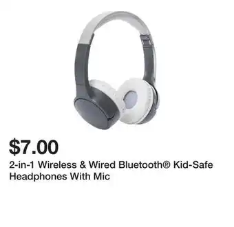 Five Below 2-in-1 wireless & wired bluetooth kid-safe headphones with mic offer