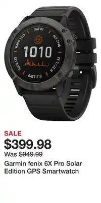 Cabela's Garmin fenix 6x pro solar edition gps smartwatch offer