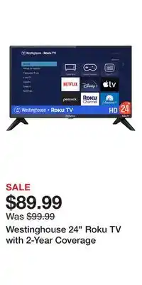 BJ’s Westinghouse 24 roku tv with 2-year coverage offer