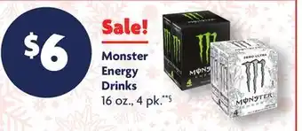 Family Dollar Monster energy drinks offer