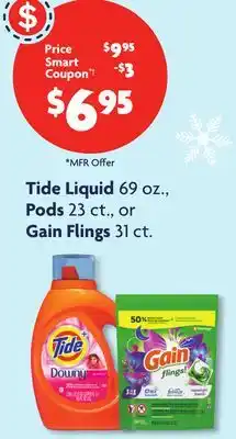 Family Dollar Tide liquid 69 oz., pods 23 ct., or gain flings 31 ct offer