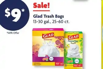 Family Dollar Glad trash bags offer