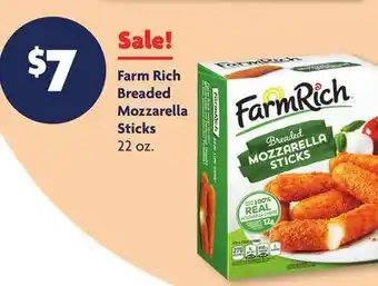Family Dollar Farm rich breaded mozzarella sticks offer