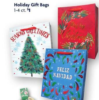 Family Dollar Holiday gift bags offer