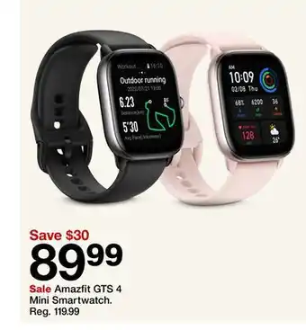 Target Amazfit gts 4 mini smartwatch offer
