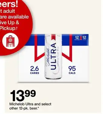 Target Michelob ultra and select other 12-pk. beer offer