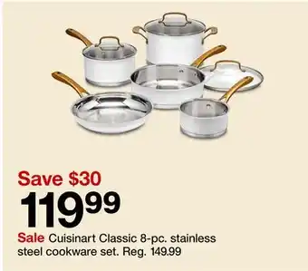 Target Cuisinart classic 8-pc. stainless steel cookware set offer