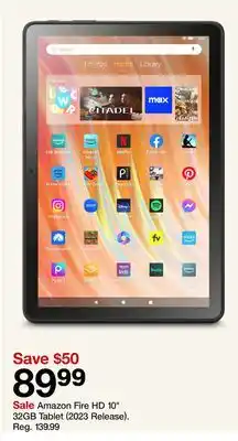 Target Amazon fire hd 10 32gb tablet (2023 release) offer
