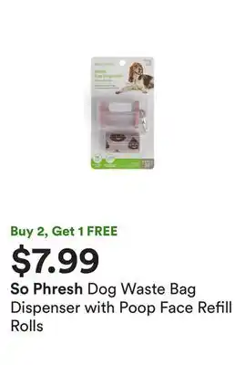 Petco Dog waste bag dispenser with poop face refill rolls offer