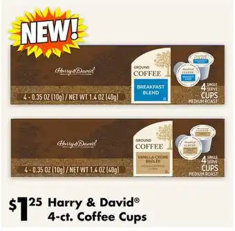 Dollar Tree Harry & david 4-ct. coffee cups offer