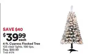 Michaels 4 ft. cypress flocked tree offer